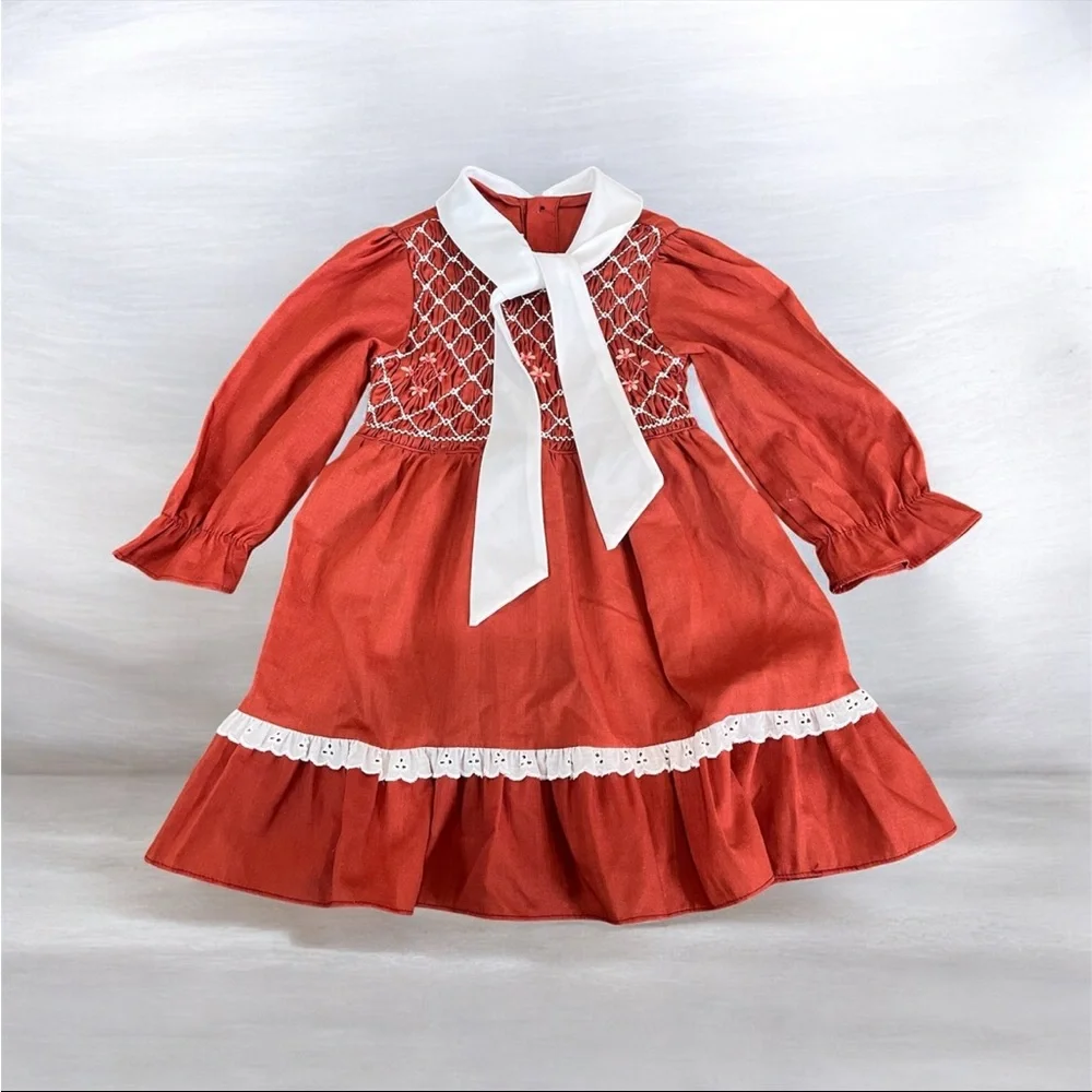 VINTAGE Disney Winnie The Pooh Sears Roebuck & Co Dress Smocked 70s Size 4T